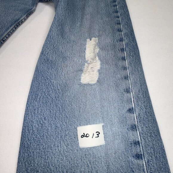 VTG Button Fly Levi's 501 Jeans Mens 36 34 Straight Leg Blue Distressed Faded - Picture 5 of 9